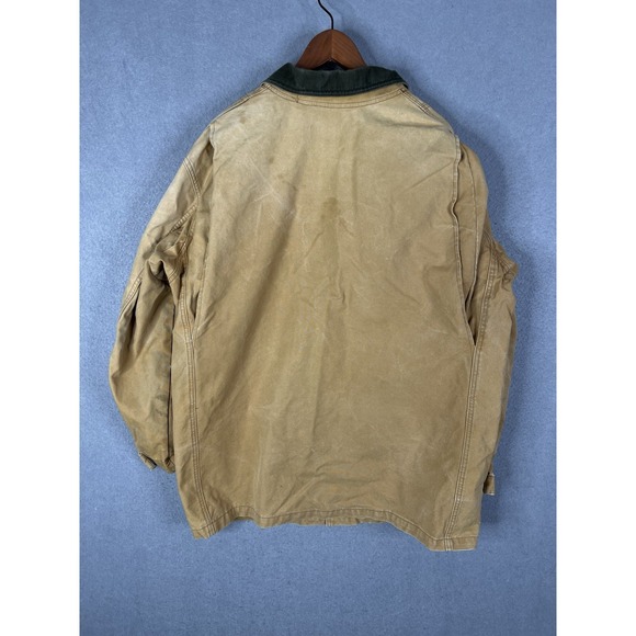 L.L.Bean Barn Field Chore Coat Jacket Mens Large Brown Canvas Distressed - Picture 8 of 11